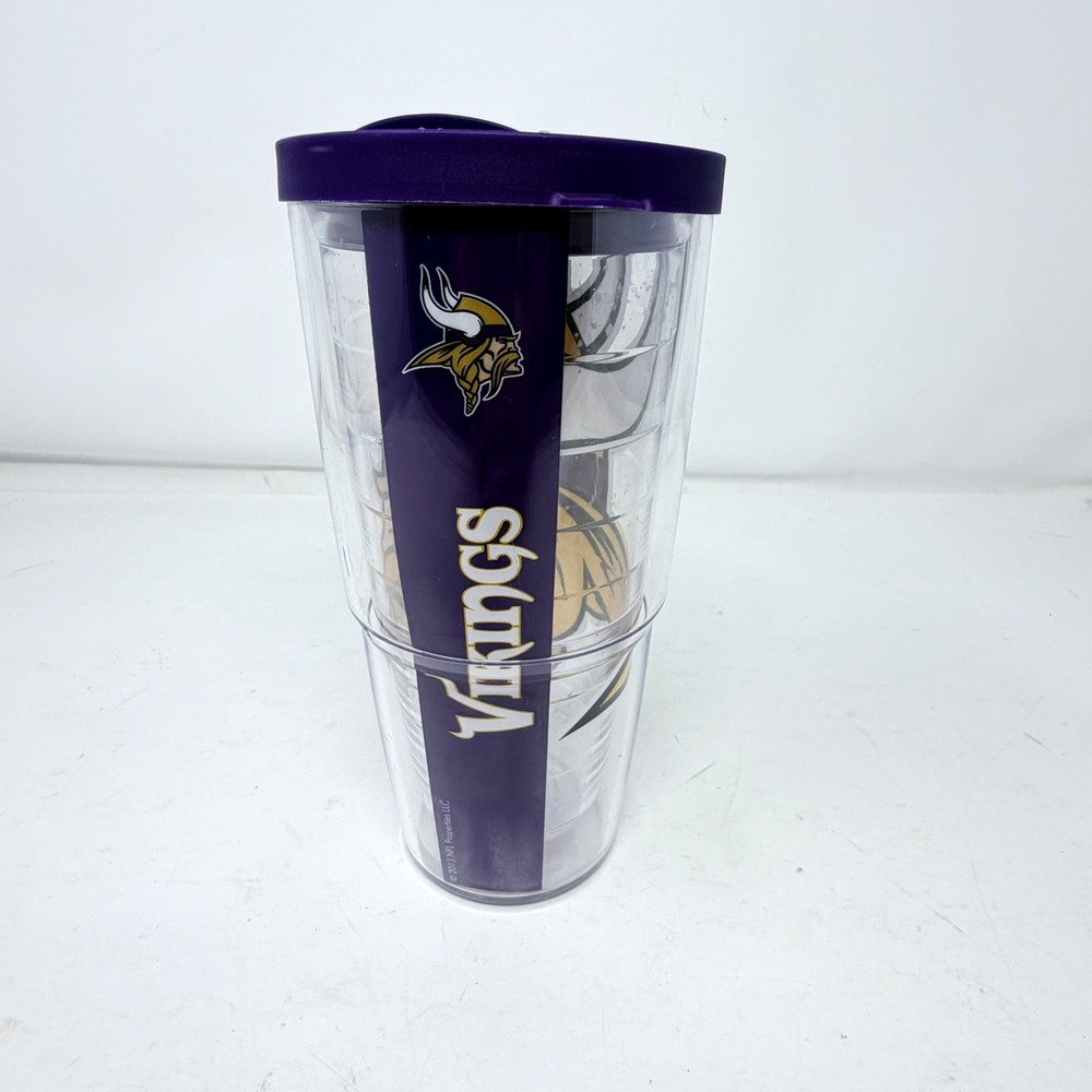 Tervis Tumbler Cup Minnesota Vikings 24oz Purple Gold NFL Insulated Travel Lid‎